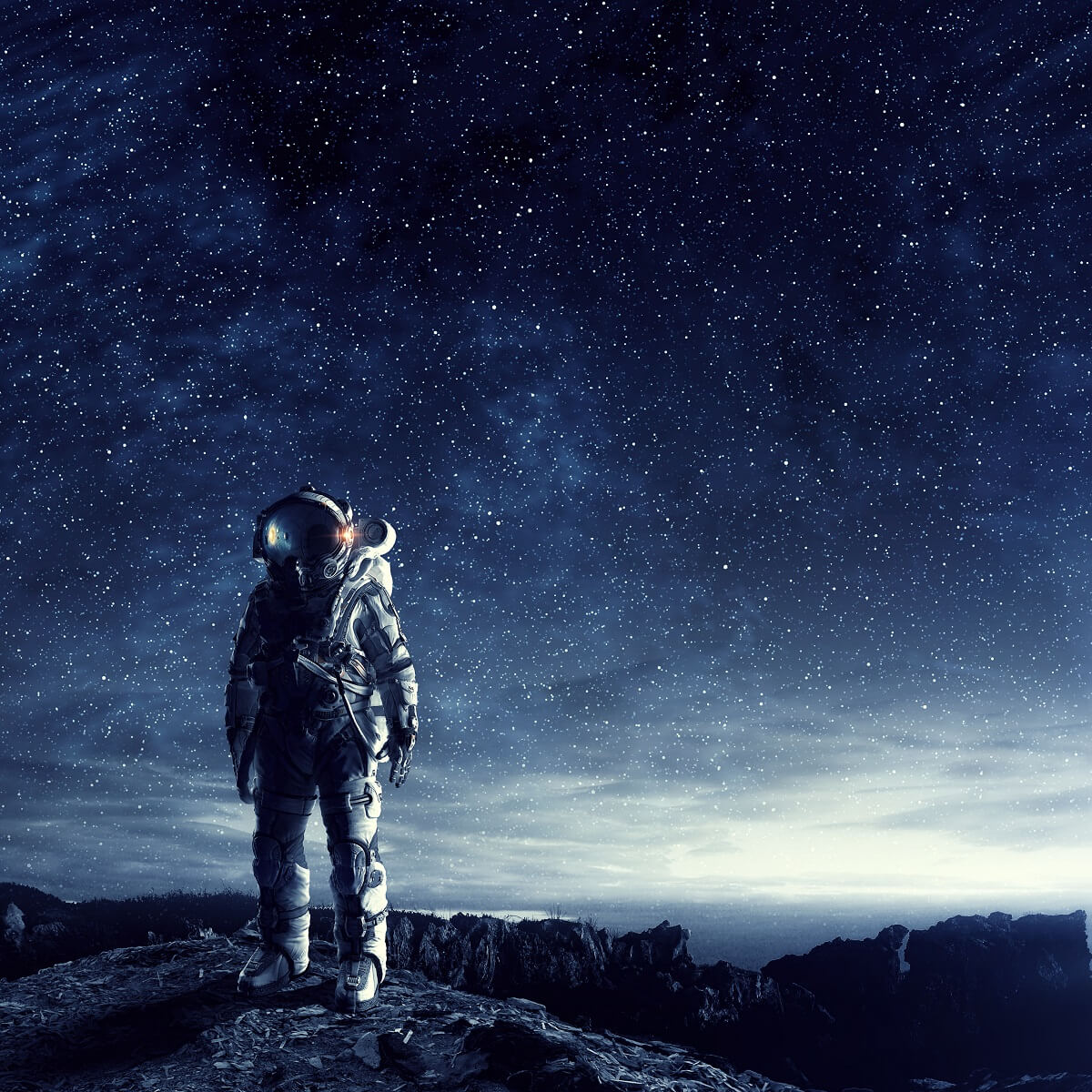 宇宙飛行士が宇宙を探索している様子。