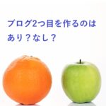 オレンジ1個と青りんご1個が並んでいる様子。